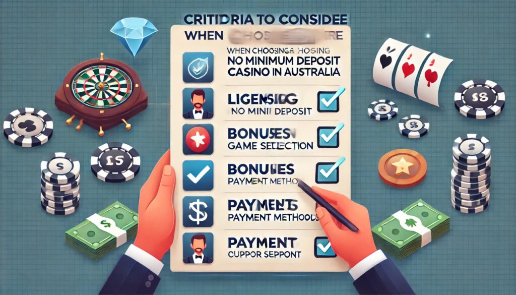 Criteria to Consider When Choosing a No Minimum Deposit Casino in Australia